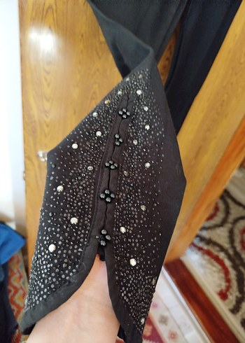 Siyah Payetli Kadın Tayt - Görsel 6