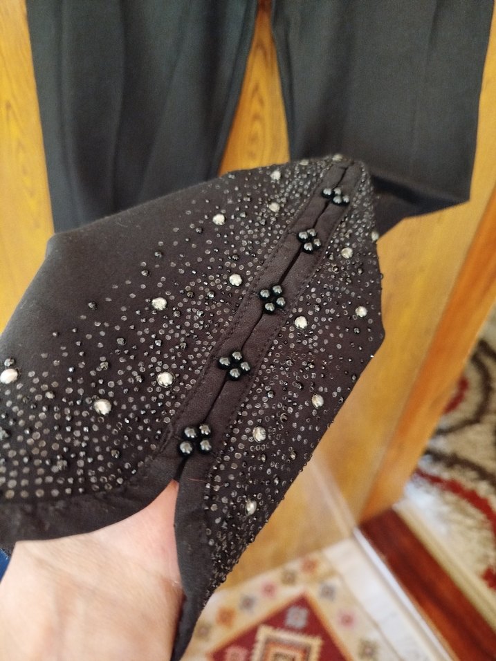 Siyah Payetli Kadın Tayt - Görsel 5