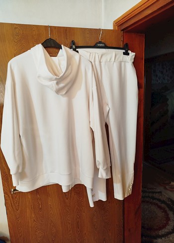 Düğmeli ekru Kadın Eşofman Takımı - Görsel 5