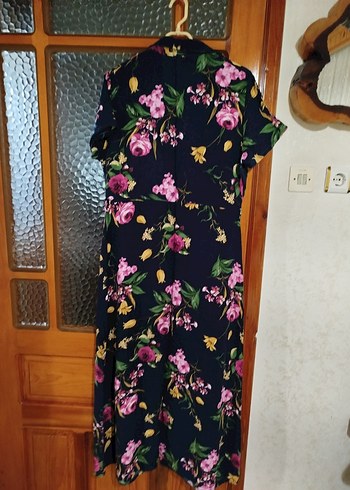 Çiçek Desenli Uzun 2 adet Viskon elbise - Görsel 5