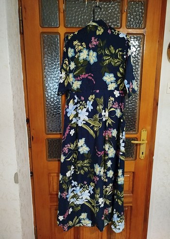 Çiçek Desenli Uzun 2 adet Viskon elbise - Görsel 6