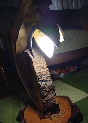 Parlak Deve Rengi Ahşap lamba - Görsel 2