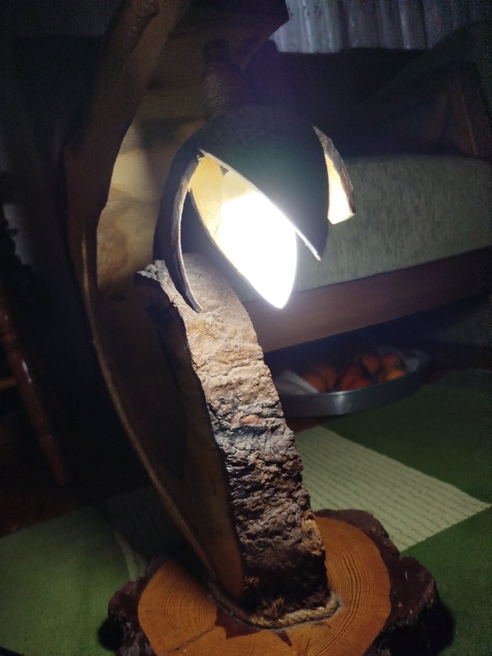 Parlak Deve Rengi Ahşap lamba - Görsel 2