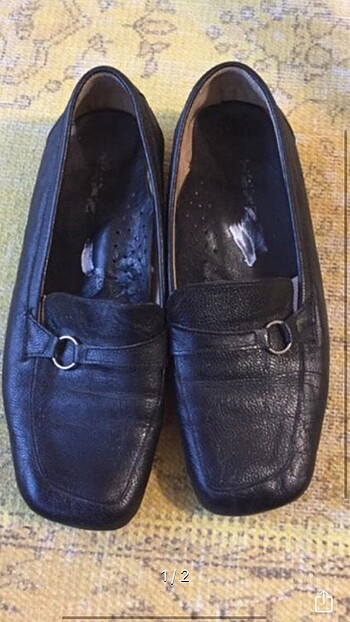 Deri loafer kadın ayakkabı
