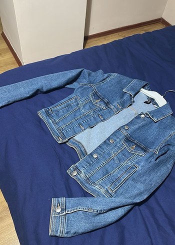 H&M Dugmeli Koyu Mavi Kadin Kot Ceket