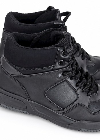 Diğer Siyah Bagcikli Yuksek Bilekli Sneaker