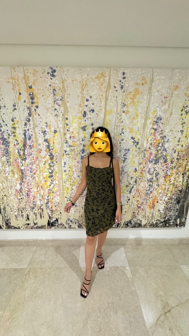 Dantel Detaylı Haki Midi Elbise - Görsel 2