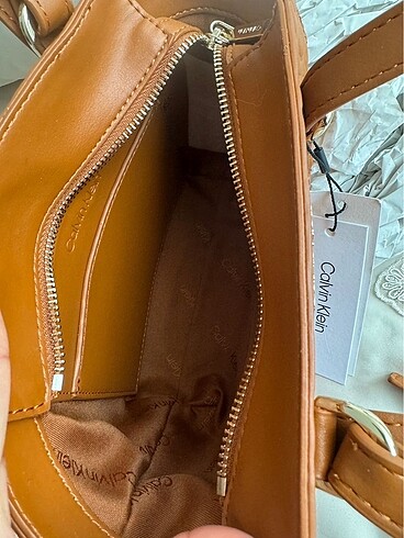  Beden kahverengi Renk Calvin Klein orijinal çanta