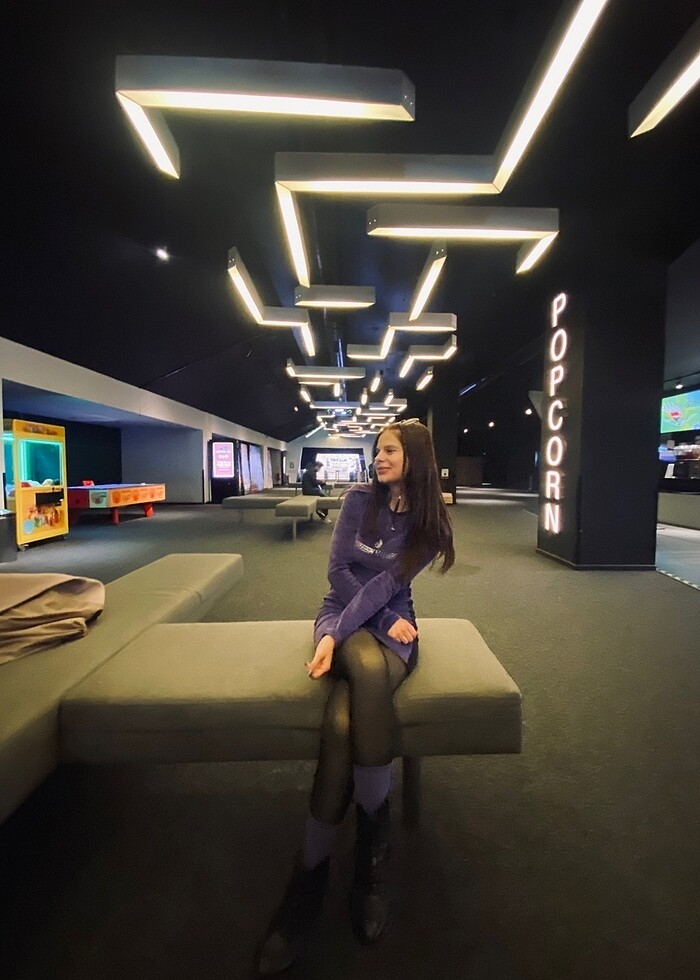 Mor Kadife Mini Elbise - Görsel 2