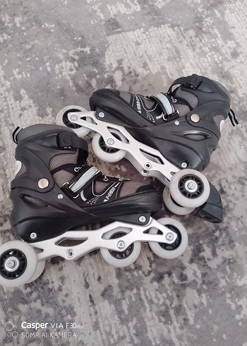 Siyah Gri Bağcıklı Erkek Spor Paten