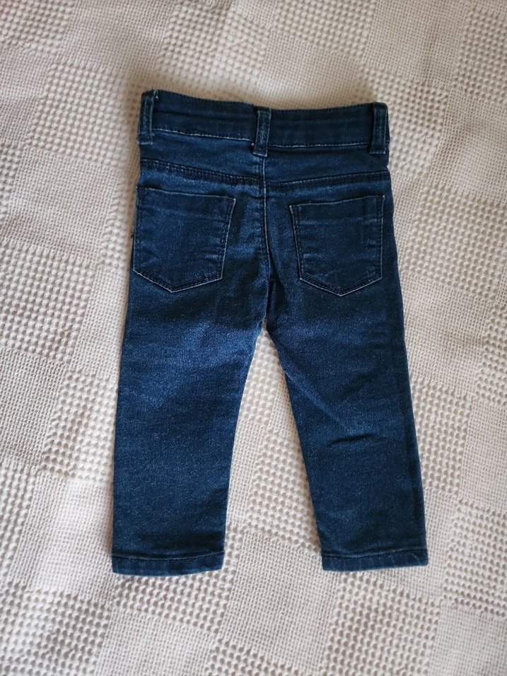 Düğmeli Erkek Çocuk Parlak Mavi Jean - Görsel 5