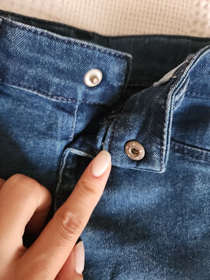 Düğmeli Erkek Çocuk Parlak Mavi Jean - Görsel 2