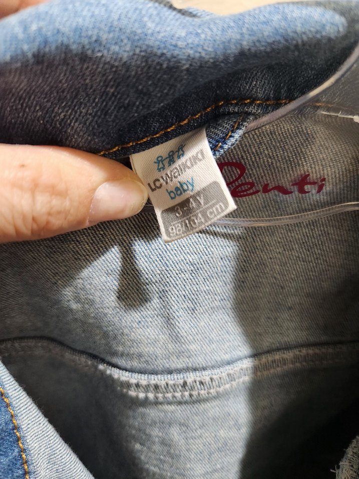 Düğmeli Mavi erkek çocuk kot Ceket - Görsel 3