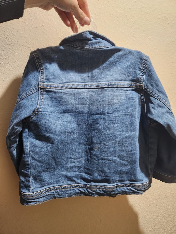 Düğmeli Mavi erkek çocuk kot Ceket - Görsel 2