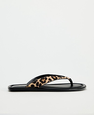 37 Beden ZARA LEOPAR PARMAK ARASI SİYAH TERLİK