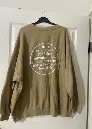 Pull and Bear Bej Oversize Kadın Sweatshirt