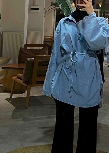 s Beden lacivert Renk Kadın Kot Tunik, Kemerli, Günlük