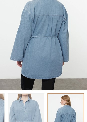 Kadın Kot Tunik, Kemerli, Günlük - Görsel 5