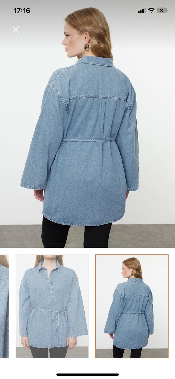 Kadın Kot Tunik, Kemerli, Günlük - Görsel 5