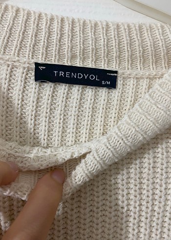 Trendyol & Milla Krem Örgü Kadın Kazak tunik