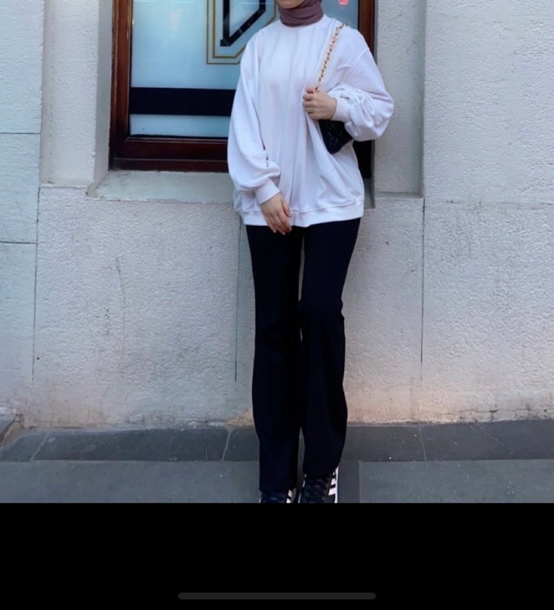 Kadın Beyaz Basic Uzun Kollu Sweatshirt - Görsel 4