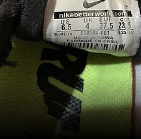 37 Beden siyah Renk Nike koşu yürüyüş ayakkabısı