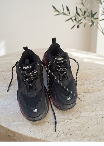 Balenciaga Sehir Stiline Uygun Siyah Bagcikli Sneaker Orjinal Balenciaga