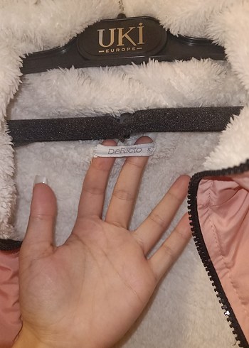 s Beden pembe Renk Pembe Yumuşak Mini Kışlık Kadın Mont