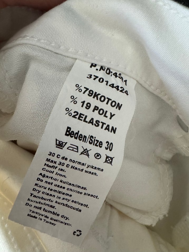 Kadın Beyaz Skinny Kot Pantolon - Görsel 3