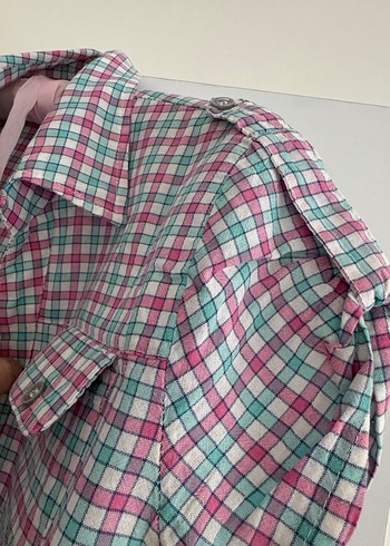 Renkli Kareli Kadın Gömlek - Görsel 4