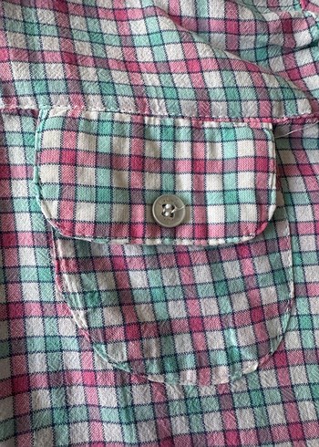 Renkli Kareli Kadın Gömlek - Görsel 2