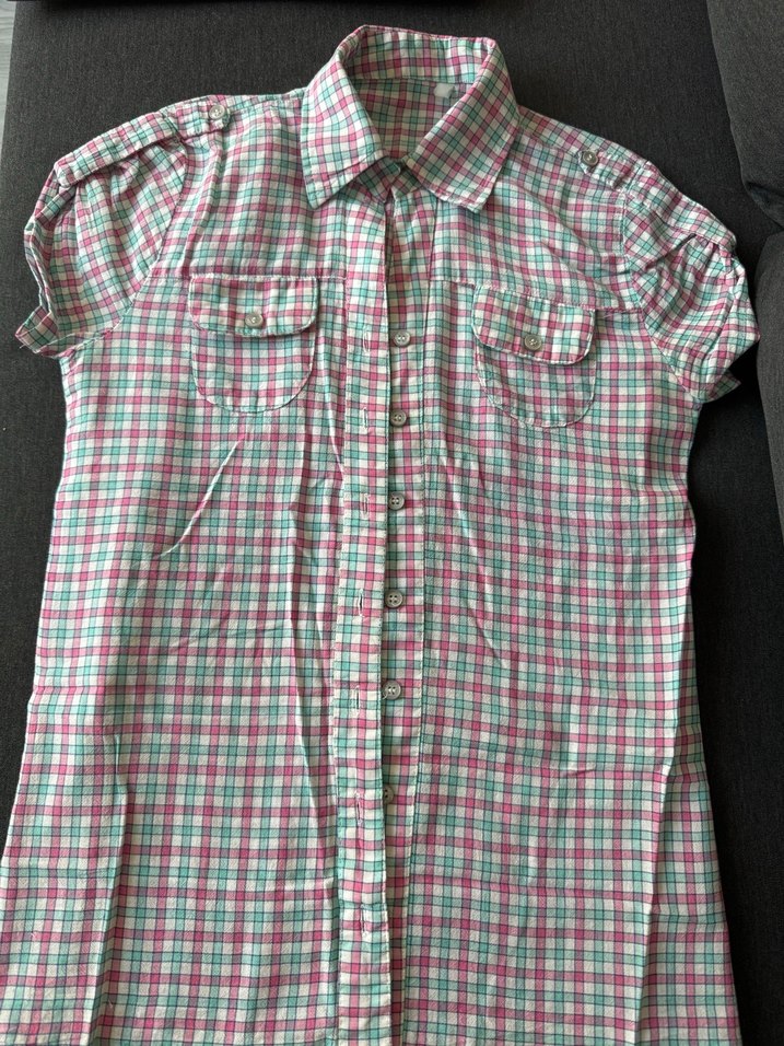 Renkli Kareli Kadın Gömlek - Görsel 3