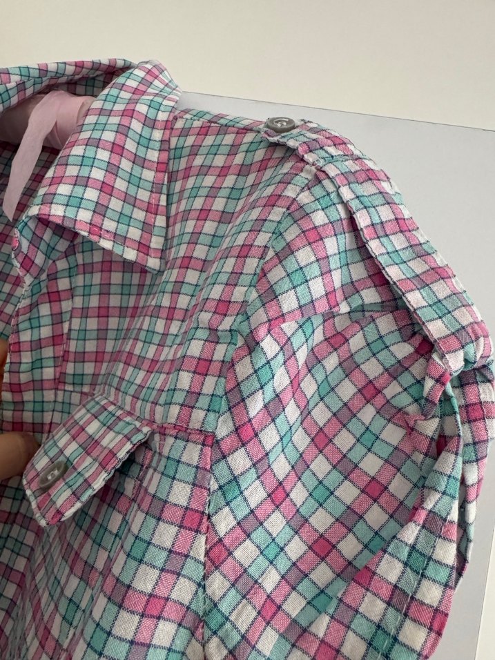 Renkli Kareli Kadın Gömlek - Görsel 4