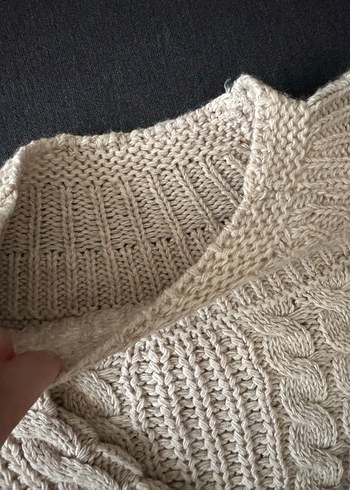 Bej Örgü Bohem Kadın Kazak - Görsel 3