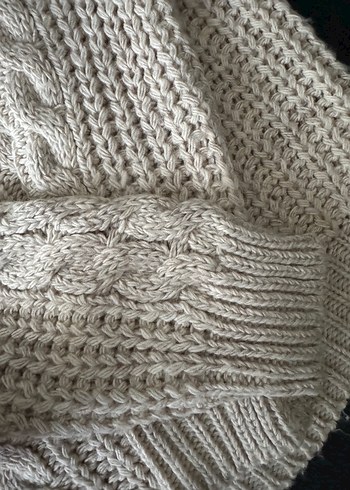 Bej Örgü Bohem Kadın Kazak - Görsel 4