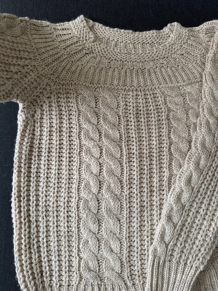 Bej Örgü Bohem Kadın Kazak - Görsel 2