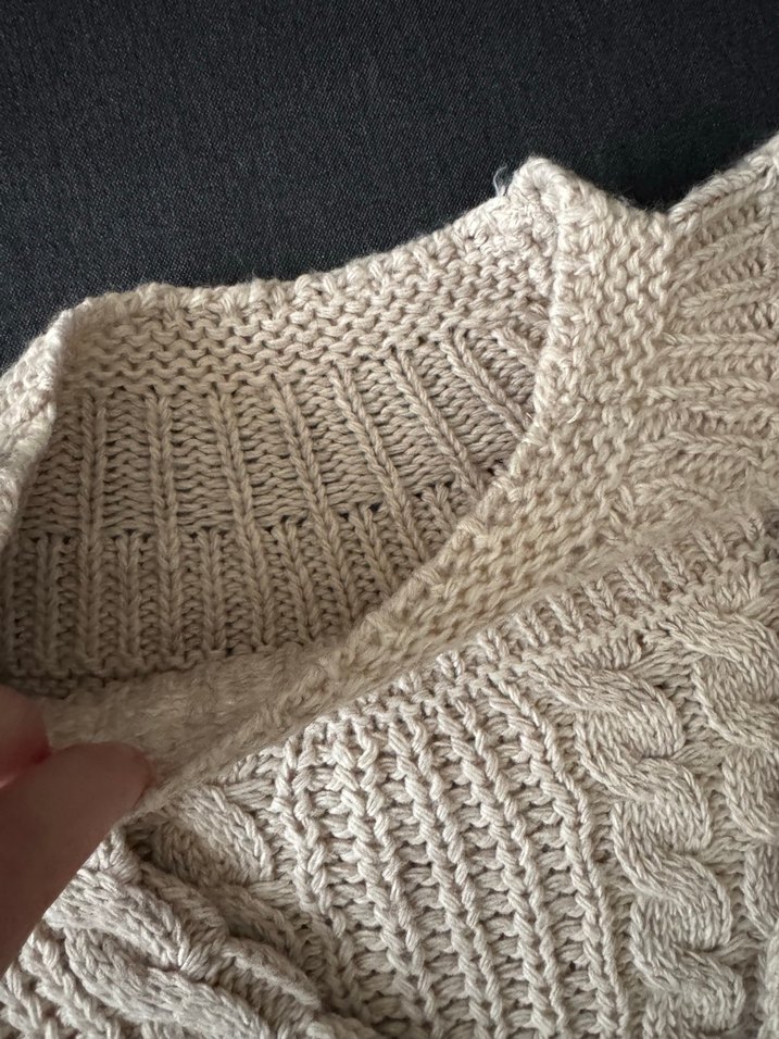 Bej Örgü Bohem Kadın Kazak - Görsel 3