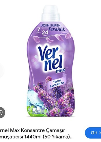 Vernel Max Konsantre Çamaşır Yumuşatıcı Lavanta 1440ml