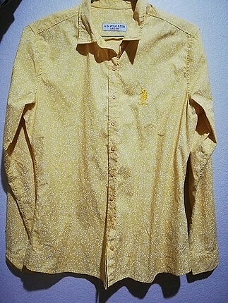 U.S Polo Assn. Sarı Desenli US polo gömlek