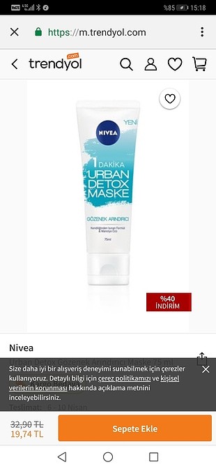 Nivea gözenek arındırıcı maske