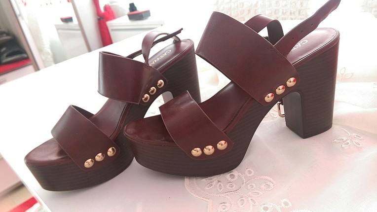 bordo kalin taban sandalet 36 no