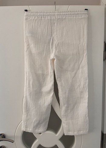 LC Waikiki Beyaz Müslin Rahat Kesim Kadın Pantolon