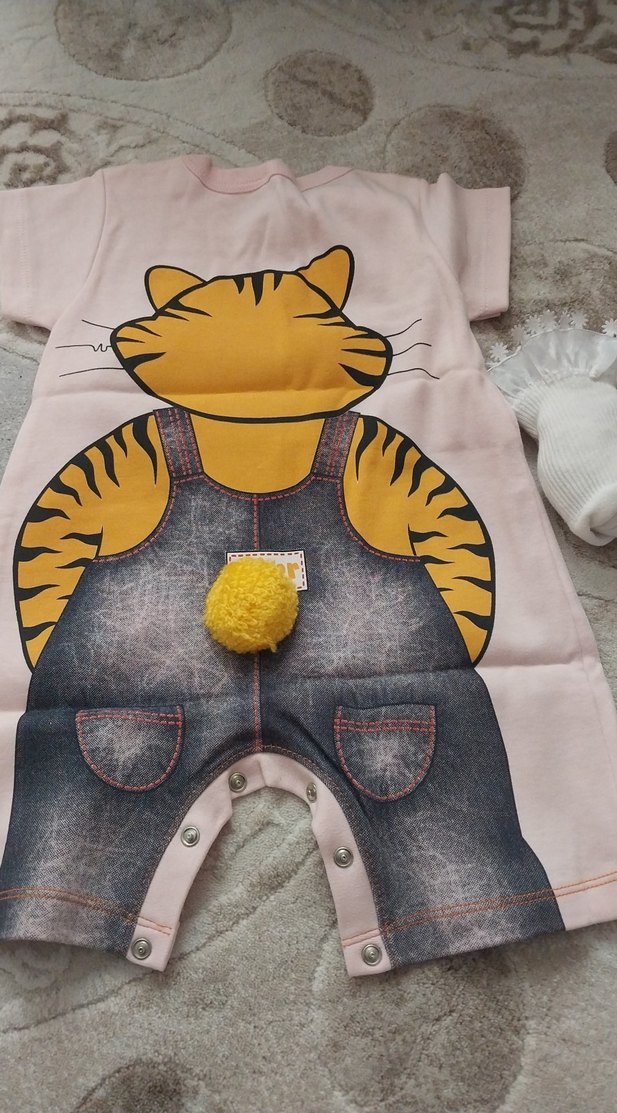 Kedi Baskılı Desenli Pembe Kıyafet - Görsel 2