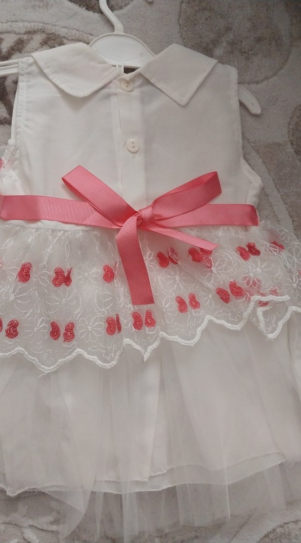 Nakışlı Dantel Detaylı Kız Çocuk Elbise - Görsel 3