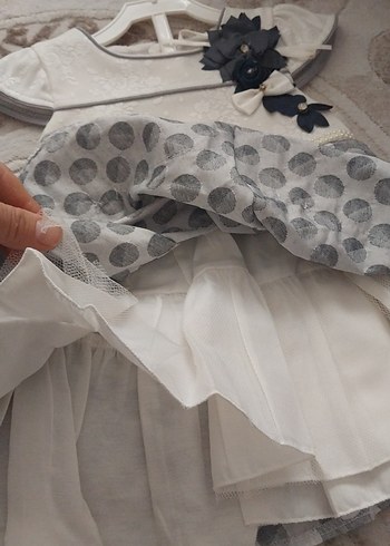 Fiyonklu Gri Kız Elbisesi - Görsel 4