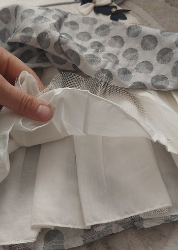 Fiyonklu Gri Kız Elbisesi - Görsel 5