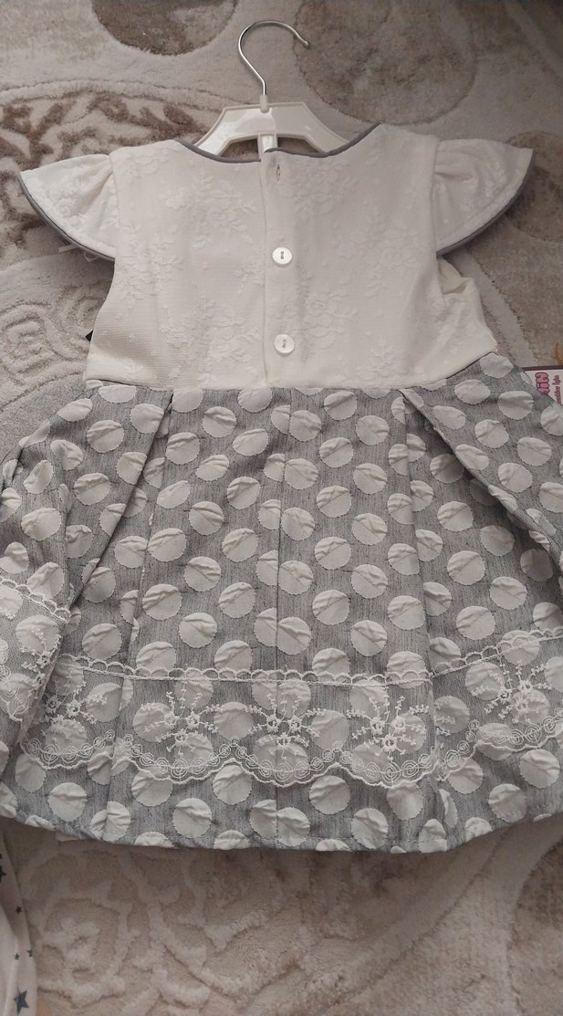 Fiyonklu Gri Kız Elbisesi - Görsel 3