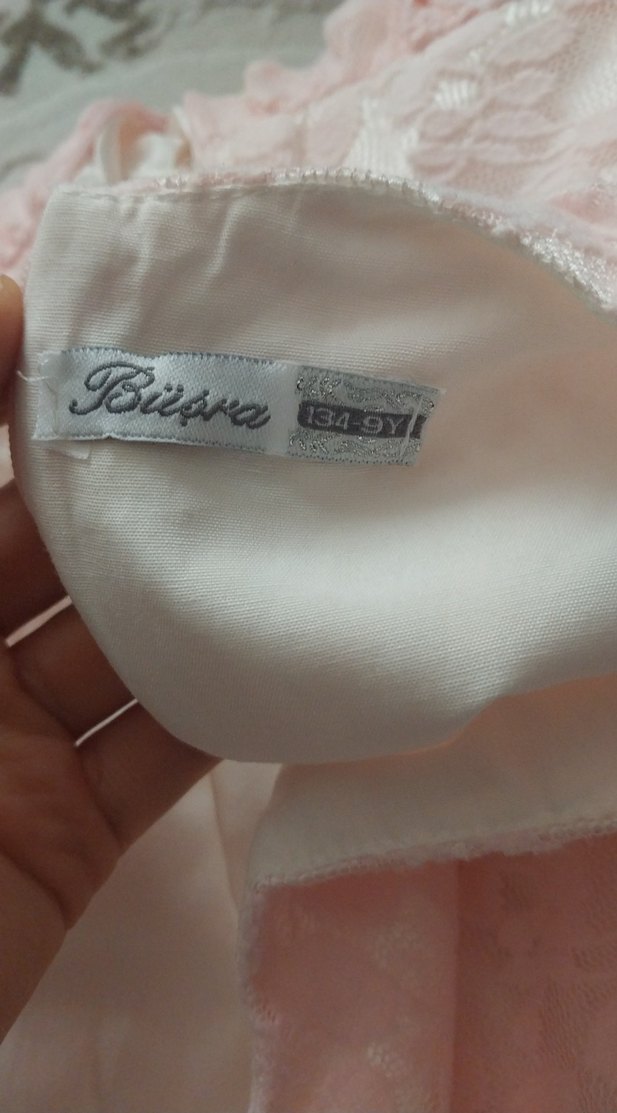 Dantel Detaylı Pembe Kız Çocuk Elbise - Görsel 3