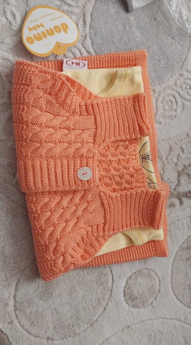 Kız Çocuk Triko Düğmeli Yelek - Görsel 4