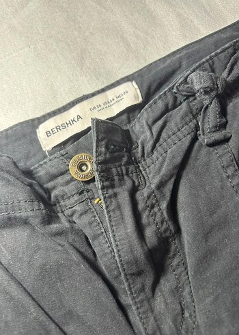 Bershka Gri Dugmeli Bol Kesim Kadin Jean